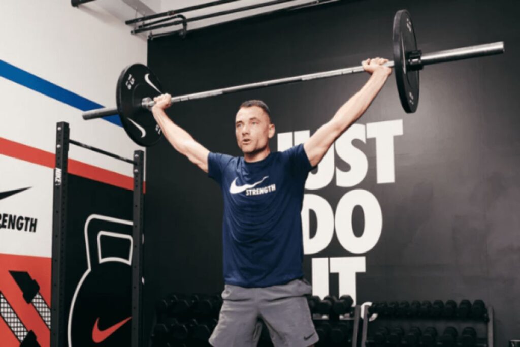 nike normal barbell in use
