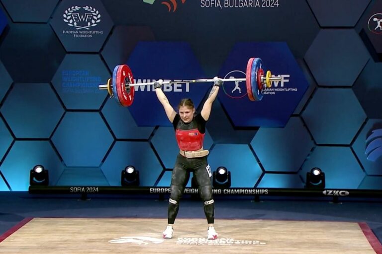 Andreea Cotruta won Bronze in the Clean & Jerk Event During the Women’s 59 kg Category at 2024 IWF European Championships 